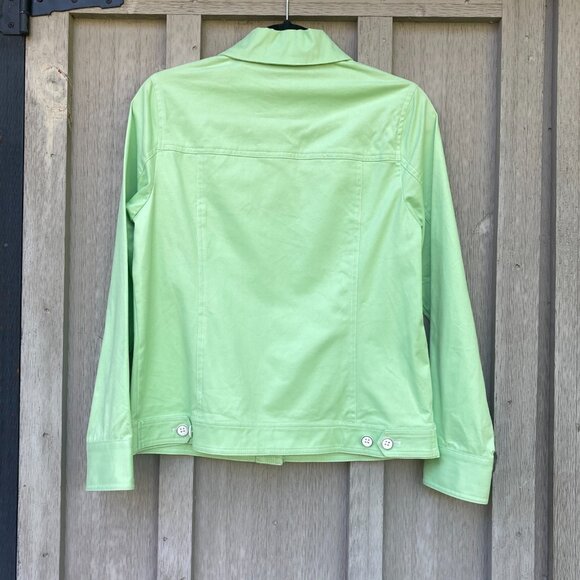 Monterey Bay Women's Size 6 Green "Jean" Trucker Jacket Cotton Spandex Pockets - Picture 5 of 6